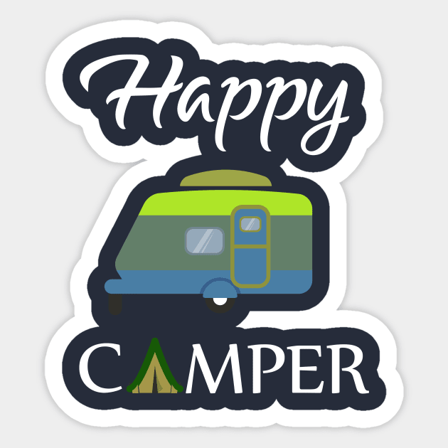 Happy Camper , Happy Camping Gift Sticker by Elitawesome